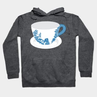 Blue and White Teacup Hoodie